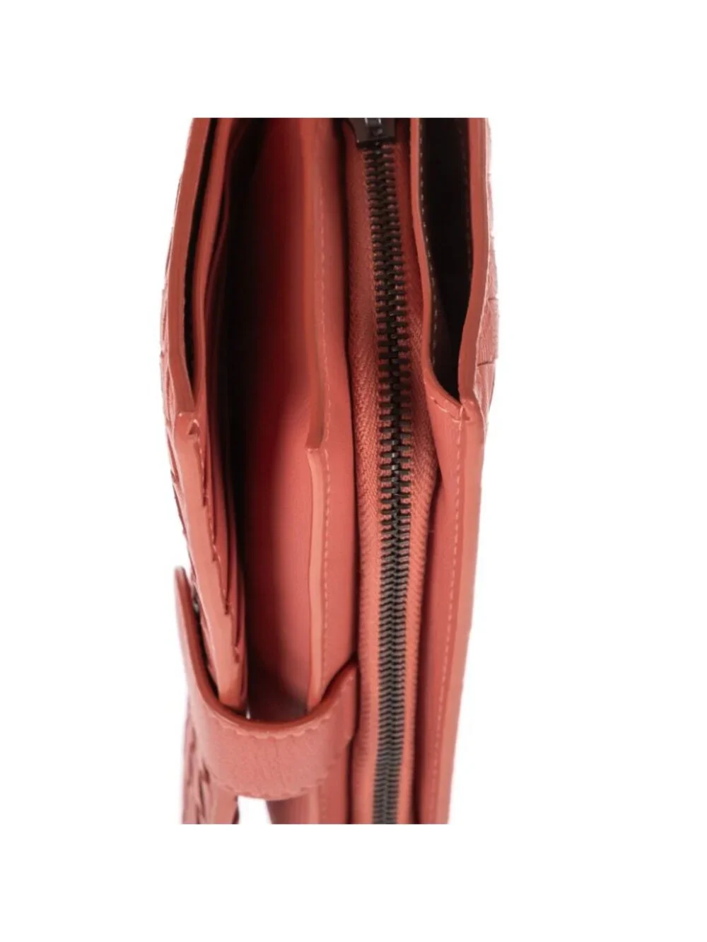 Bottega Veneta Continental Wallet Blush Pinkintrecciato Calfskin Leathera